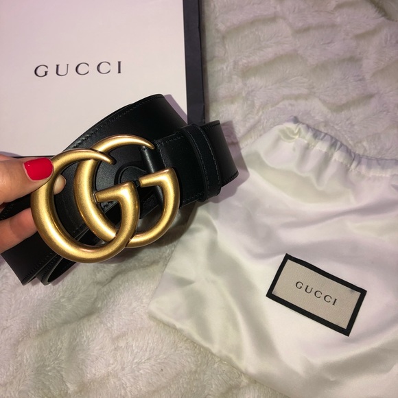 Gucci Accessories - GUCCI - Black Leather Belt w/ Double G Buckle